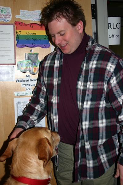 North-East RLC Chris Bylone poses for a photo with his dog Lance. - Cait De Mott Grady