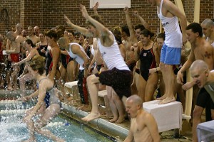 Grinnell College won the MWC tournamet on Sunday at the Obermiller Pool.  This is the last year that Grinnell will ever host the MWC at this pool. - Paul Kramer
