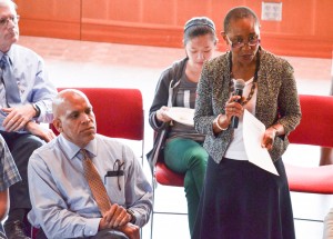 Ombudsperson Chinyere Ukabiala at the town hall. Photo by Eve Lyons-Berg