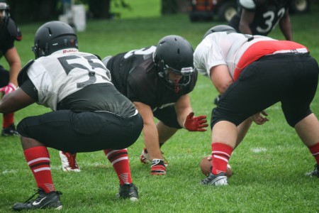 The football team will play against Macalester College tomorrow. Photo by Parker Van Nostrand. 