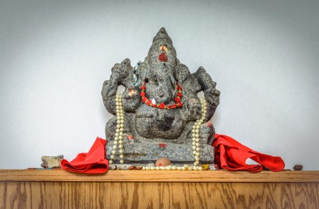 The statue of the Hindu deity Ganesh was moved to the second floor of the CRSSJ after multiple concerns were voiced. Photo by Jun Taek Lee