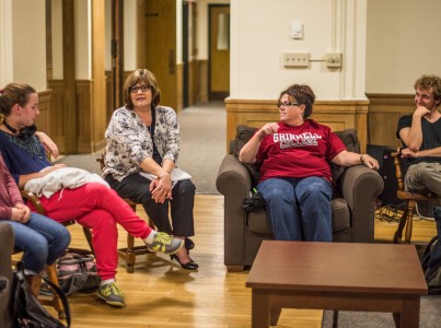 SHACS administrators give updates on the state of mental health counseling in Loose Lounge. Photo by John Brady. 