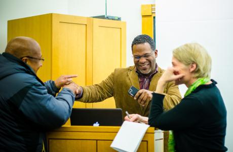 Chris Parker  returned to Grinnell College to discuss his new book, “Change They Can’t Believe In.” Photo by Shadman Asif.