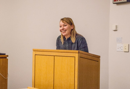 Deborah Wallace  discussed activism and film. Photo by Sydney Steinle