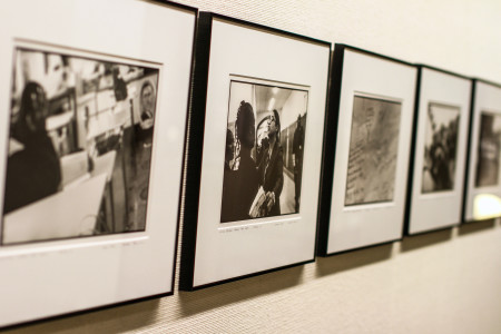 Steinbrecher’s photos on display in Burling library. Photo by Aaron Juarez