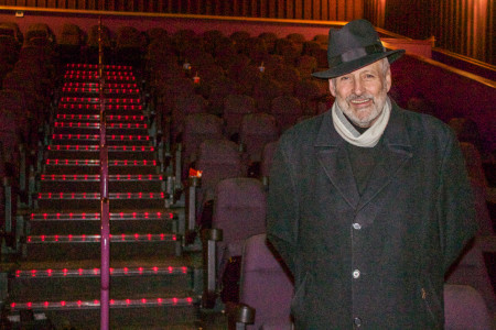 Robert Hodierne ’68 answered questions after the showing of “Afghanistan: The Surge” in The Strand. Photo by Sarah Ruiz 