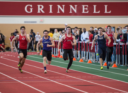 John Mertes '15 sprinting last weekend.  Photo by John Brady.