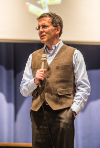 National Youth Expert, Joe Cavanaugh, spoke to partents about raising children of character in his Wednesday presentation. Photo by John Brady