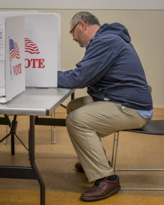 Voters cast their votes on the referendum at the Drake Community Library on Tuesday, April 7. Photo by  Chris Lee.