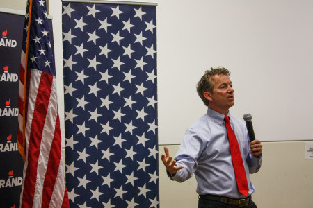 Rand Paul visited the Drake Library on Saturday, April 25. Photo by Teresa Fleming