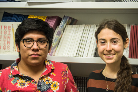 Media Heads Abdiel Lopez and Donna Brunnquell have taken over Press this semester.  Photo by Sofi Mendez