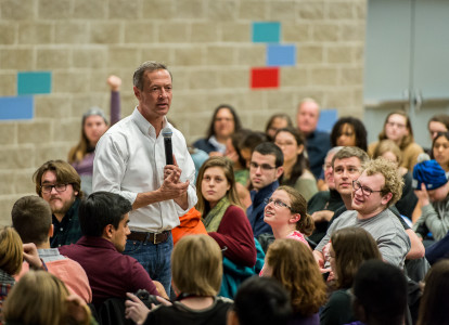 Gov. Martin O'Malley speaks to students and community members in Harris on Wednesday. Photo by John Brady 