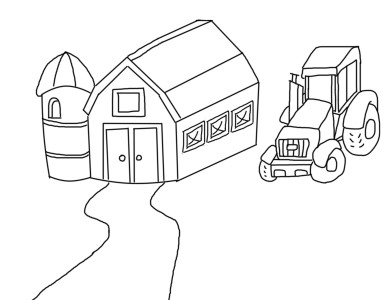 Barn and Tractor Graphic