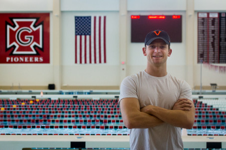 Nick Roberson ’18 played an integral role in helping the men’s swimming and diving team earn a Conference title.  Photo by Hung Vuong
