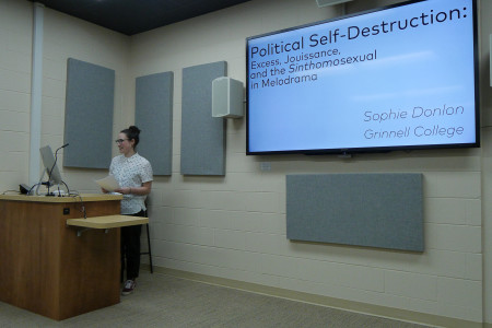 Sophie Donlon ’16 discussed sinthomosexuality from the film “I Am Love.” Photo contributed.