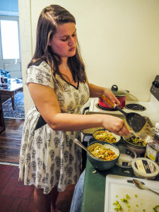 Addie Coley ’16 prepares a meal with lots of love. Photo by Leina'ala Voss.