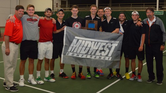The men’s tennis team has now won 13 straight Midwest Conference Championships Contributed 