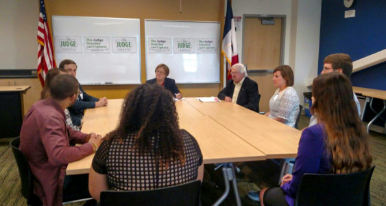 Democratic senate candidate Patty Judge held a roundtable with college students in Des Moines to find out what changes students want to U.S. education policy. Photo contributed.