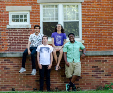 Photo by Ellen Schoenmaker. The Wellness ­— Nathan Calvin, Jacob Getzoff, Justin Leuba, all '18, Michael Owusu and Corey Simmonds (not pictured), both '17 — has a sound that can't be categorized into one specific genre. 