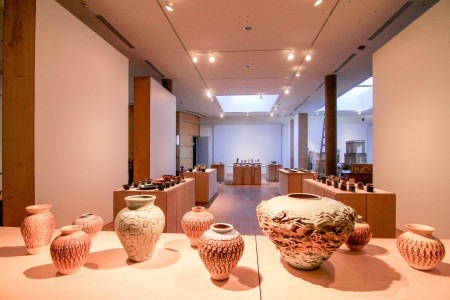 A collection of pieces for Jill Schrift’s “Works in Clay.” Photo by Aaron Juarez.