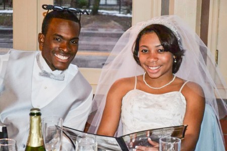 Aamir Walton ’15 and Robin Campbell ’16 at their wedding. Photo contribute