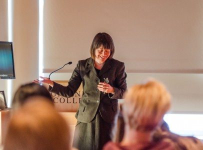 Patricia White discussing film in a transnational context. Photo by Shadman Asif.