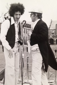 David Blatt ’80 and Wayne Moyer, Political Science, at Relays in the late 70’s. Photo contributed.